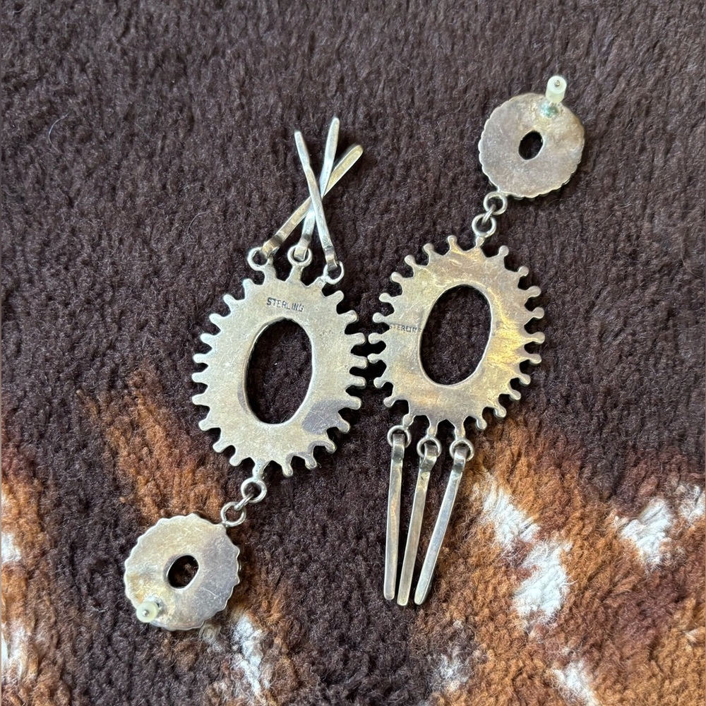 Vintage Zuni dangle earrings - Picture 2 of 2